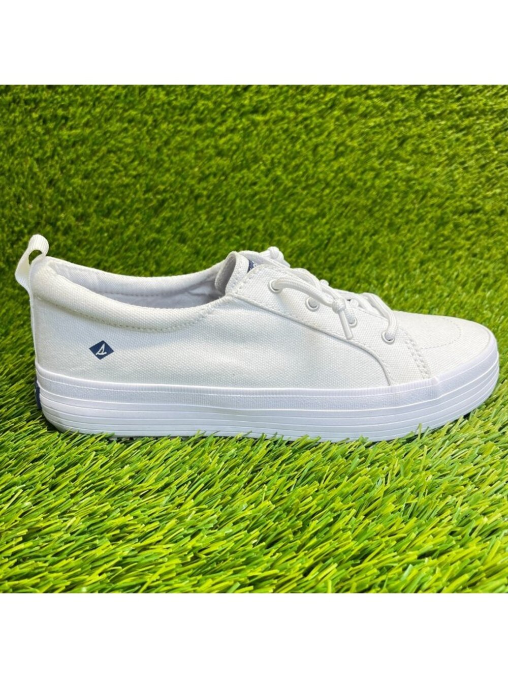 Sperry Crest Vibe Platform‎ Boys Size 5Y White Running Walking Shoes Sneakers